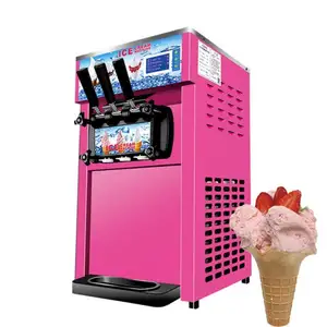 2023 Stainless Steel Soft Ice Cream Machine Three Flavors Mixed Taste Gelato Equipment with Display Ice Maker/