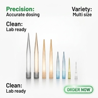 Embouts de pipette en plastique bleu transparent 1 ml, filtre stérile 10 µl-1000 µl