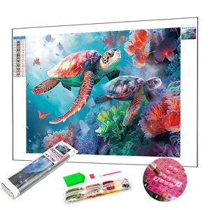 DIY 5D Diamond Painting Giant Sea Turtle Rhinestones Diamond Embroidery Paintings Kits Crystal Round Diamond Art Painting