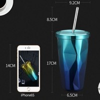 Mug à café isotherme à double paroi personnalisable avec paille – Haute qualité, petit prix