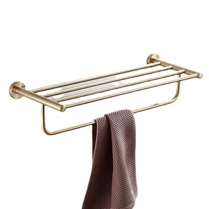 Porte-serviettes standard en laiton brossé de 50 cm, support de rangement pour salle de bain, style hôtel - Product Image 4