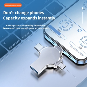 محرك أقراص القلم Usb2.0 مع صندوق 64 جيجابايت ، جيجابايت ، جيجابايت ، ذاكرة مجانية ، شعار مخصص يو القرص لهدايا الزفاف 3in1 4in1 OTG - Product Image 4