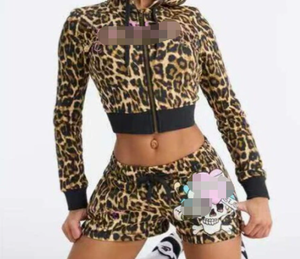 PEEQI American Ed Clothes Famous Long Sleeve Zip up Hoodie Jacket Top and <strong>Biker</strong> <strong>Shorts</strong> Two Piece Set <strong>Women</strong> Clothing - Product Image 4