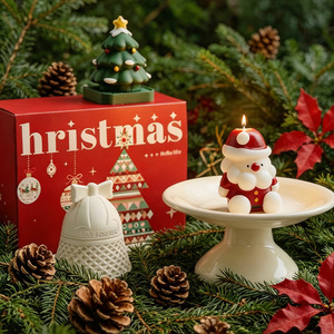 Juego de Velas Navideñas Hechas a Mano con Figura de Santa Claus, Cera Aromática, Decoración para el Hogar y Decoración para Fiestas - Product Image 2