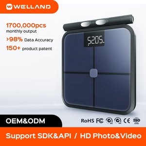 Analyseur <span class=keywords><strong>de</strong></span> composition corporelle intelligent numérique BIA à 8 électrodes, <span class=keywords><strong>de</strong></span> la main au pied, avec capacité <span class=keywords><strong>de</strong></span> 180 kg, alimenté par <span class=keywords><strong>batterie</strong></span>, verre trempé - Product Image 1