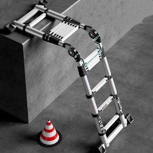 <span class=keywords><strong>Escalera</strong></span> Plegable <span class=keywords><strong>Telescópica</strong></span> Multifuncional Moderna de Aleación de Aluminio Reforzada, <span class=keywords><strong>4</strong></span> Peldaños, Capacidad de Carga de 150 kg, para el Hogar - Product Image 3