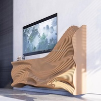 Support TV mural moderne et élégant en bois de caoutchouc YUWEI YW - Meubles de salon, d'hôtel et de maison modernes