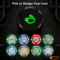 LANBOO 19mm Metal Momentary/Latching Push Button Switch DIY LED Symbol Flat Head Car Modification Custom Logo Stainless Steel