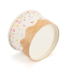 Vasos de Papel para Yogurt Congelado con Tapa, de Pared Simple, Ecológicos, Biodegradables, con Recubrimiento de PE de Grado Alimenticio, de 4oz, 8oz, 10oz y 12oz, con Diseño de Logotipo - Product Image 3