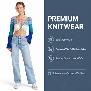 <span class=keywords><strong>Top</strong></span> Estivo da Donna Personalizzabile con LOGO, Blu, Senza Spalline, con Maniche a Campana, Corto, con Frange, <span class=keywords><strong>Bolero</strong></span> all'Uncinetto in Poliestere, Stile Boho, per Vacanze, Vendita all'Ingrosso - Product Image 5