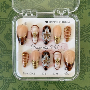 Faux ongles à presser en acrylique faits main, couvrance totale, designs super luxueux, marque privée, forme carrée moyenne, style French - Product Image 4