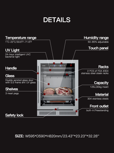 SICAO 500 ar séchage steak refroidisseur d'armoire d'hôtel commercial maison de bœuf au barbecue ager mini viande réfrigérateur vieillissant sec en stock - Product Image 2