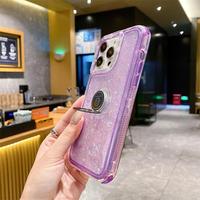3 en 1 Porte-bague antichoc Couche époxy Paillettes Design Housse de téléphone portable pour TECNO SPARK 30C