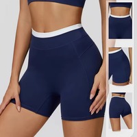 3129 Dames Outdoor Solid Elastische Taille Hoge Ademendheid Kreukvrije Spandex/Nylon 200g Heat-Transfer Geprint Yoga Shorts