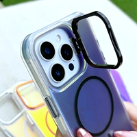 Couverture de téléphone magnétique de couleur de dégradé de Laser mat pour l'iPhone 16 Pro Max 15 14 13 Pro support de cadre d'objectif étui de téléphone portable