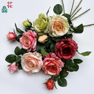 Silk Rose Artificial Flowers Handmade Natural Style <b>Wedding</b> Decoration <b>Props</b> - Product Image 1