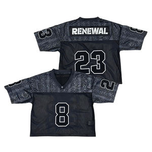 Benutzer definierte hochwertige Boxy Fit Cropped Shirts Stickerei Design Logo und Nummer Frauen Mesh Football <span class=keywords><strong>Jersey</strong></span> - Product Image 1