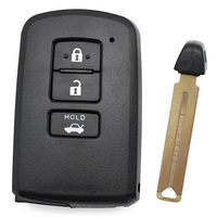 Télécommande de clé de voiture universelle noire à 3 boutons avec lame vierge non coupée pour véhicules et pièces de serrurier