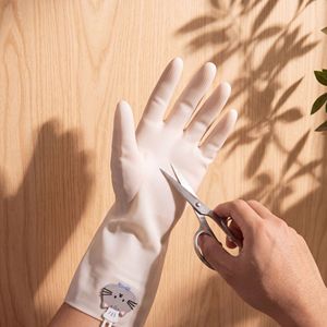 Gants ménagers en forme de chat mignon, longs gants de nettoyage en caoutchouc avec crochet de suspension pour la cuisine et la salle de bain - Product Image 2