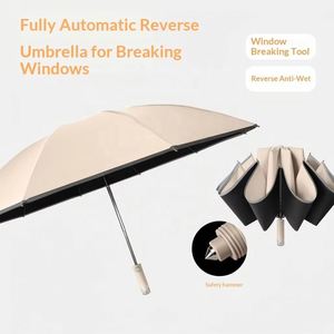 Martillo Rompeventanas Creativo de Tres Pliegues, Herramienta de Escape de Emergencia para Coche, Paraguas Totalmente Automático de Fibra de Vidrio con 10 Varillas y Revestimiento Negro - Product Image 2