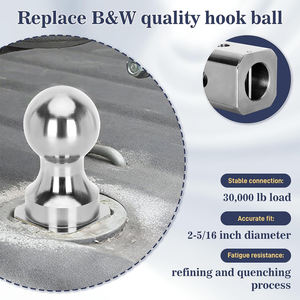 Boule d'attelage à col de cygne AMBITION 2-5/16 pouces, boule d'attelage de remplacement compatible avec les attaches de <span class=keywords><strong>remorque</strong></span> B&W, chromée - Product Image 3
