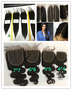 Onda de cuerpo recto con onda profunda, cutícula de onda de agua, cabello humano alineado de oreja a oreja, cierre Frontal de encaje de seda Invisible fino - Product Image 5