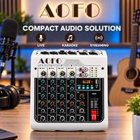 Console de mixage audio 4 canaux avec égaliseur 3 bandes, sortie USB XLR, boutons rétroéclairés pour DJ, karaoké, scène live, enregistrement MP3