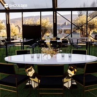 Tente de réception de luxe transparente pour mariage, imperméable, avec structure en aluminium, grande portée, pour événements extérieurs, restaurants, cérémonies, expositions
