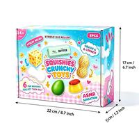 Coffret Surprise Crunchy Squishy : Bloc de fromage, Brique à trous, Bâton de beurre, Barre longue, Surface mate, Grain pressé, Anti-stress