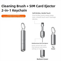 Yoosure YS9068 Alat Pelepas Kartu SIM 2-in-1 Portabel Mini Gantungan Kunci Pin Ejector EDC Paduan Aluminium untuk Earphone Headphone