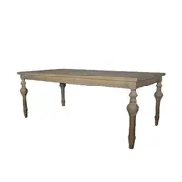 Mesa de comedor de lujo de roble, diseño de campo francés, mesa de granja de roble sólido, mesas de comedor Vintage de madera para eventos