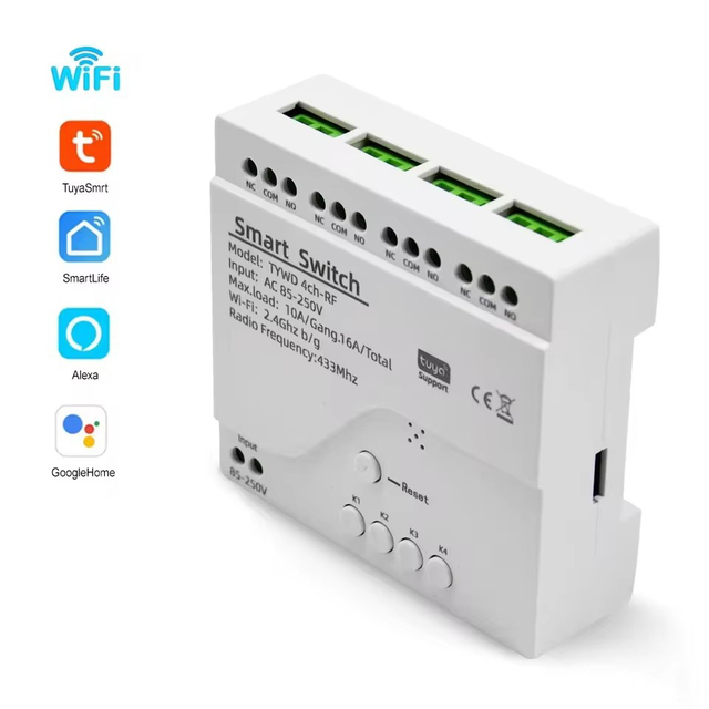 Tuya Smartlife 4/2/1 Channel WiFi Smart Switch Wireless Inching Relay Motor Module Voice Control Works with Alexa Google Home
