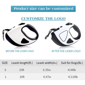 Correa retráctil para perro con diseño de luz Flash LED brillante logotipo personalizado ajustable automático duradero correa para perro mascota plomo 2023 - Product Image 4