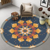 Tapis rond de salon, motif abstrait de dessin animé, tapis imprimé pour table basse, couverture de sol pour panier suspendu