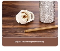 Bouteille d'eau isotherme scintillante avec poignée de transport et couvercle à paille, surface effet cristal, emballée en coffret cadeau, personnalisable pour cadeaux
