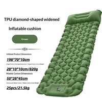 Matelas gonflable d'extérieur en TPU avec pompe à pied intégrée, tapis de camping portable, équipement de randonnée, tapis de sieste