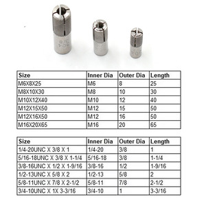 Ancoraggio a Manicotto in Acciaio Inox da 1/2 Pollice M8 M10 M12 per Uso Edile Capacità 400 lb - Product Image 4