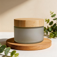 Pots en verre blanc de 1 oz et 3 oz et flacons de shampoing et de lotion en plastique avec couvercles à pompe en bambou – Idéal pour la maison, le spa et les voyages