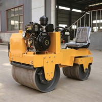 Rouleau compresseur vibrant à double tambour DR700B de 660 kg, moteur diesel 6 CV, pour asphalte et sol