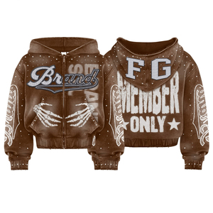 Men Vintage Washed Full Zip Hoodie Oversized Graphic Streetwear Hooded Sweatshirt Heavyweight Cotton Blend Casual Fashion Hoodie - Product Image 3