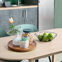 Plateau de rangement rotatif en bois d'acacia, plateau décoratif rond, adapté au comptoir de cuisine, à la décoration de table basse.
