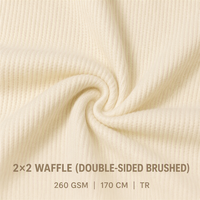 Écharpe de Noël personnalisée en tissu gaufré 2x2 (double face brossé) pour pulls et vêtements de détente haut de gamme, tissu tricoté doux