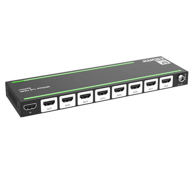 48Gbps 1x8 HDMI Splitter 1 in 8 Out 8K 8 Port HDMI Splitter for TV Monitor
