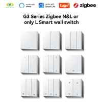 Interruptor de Pared Inteligente Zigbee 2 en 1 con Cable Neutro y Sin Cable Neutro Golden Security G3 2026, Botón Físico, Compatible con Alexa