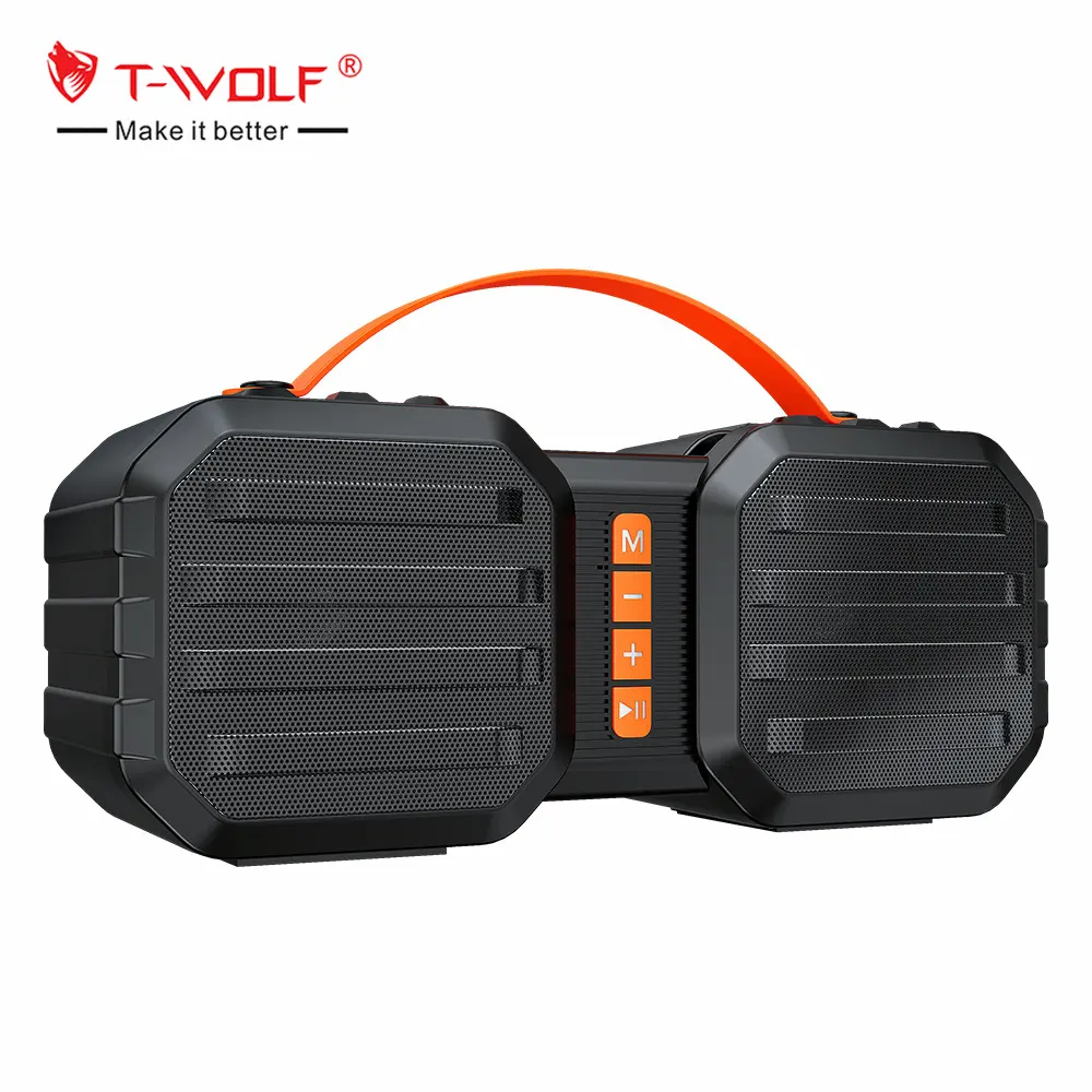 TWS Rechargeable Portable stereo bluetooth Speaker with FM radio waterproof outdoor speaker