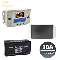 Contrôleur de charge solaire PWM 30a Chargeur de batterie intelligent 12v 24v avec port USB et écran LCD