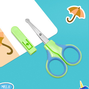 Lu Ban's Work Student Scissors Round Tip With Sleeve Portable Paper Cutting Craft Scissors For Home Use - Product Image 3