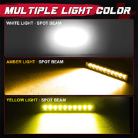 Barre lumineuse LED à faisceau spot de 12 pouces, 50W, profil bas, 12V, à une seule rangée, pour montage sur capot de Toyota Tacoma tout-terrain