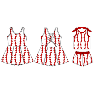 Ropa Deportiva Personalizada, Lazos de Béisbol, Nuevos Diseños, Shorts de Yoga para Niñas, Vestido con Forro, Shorts Deportivos, Conjuntos, Ropa Infantil al por Mayor - Product Image 4