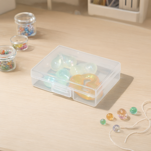 Mini boîte de rangement en plastique transparent avec couvercle pour la maison, le bureau, l'artisanat et l'organisation des perles - Product Image 3
